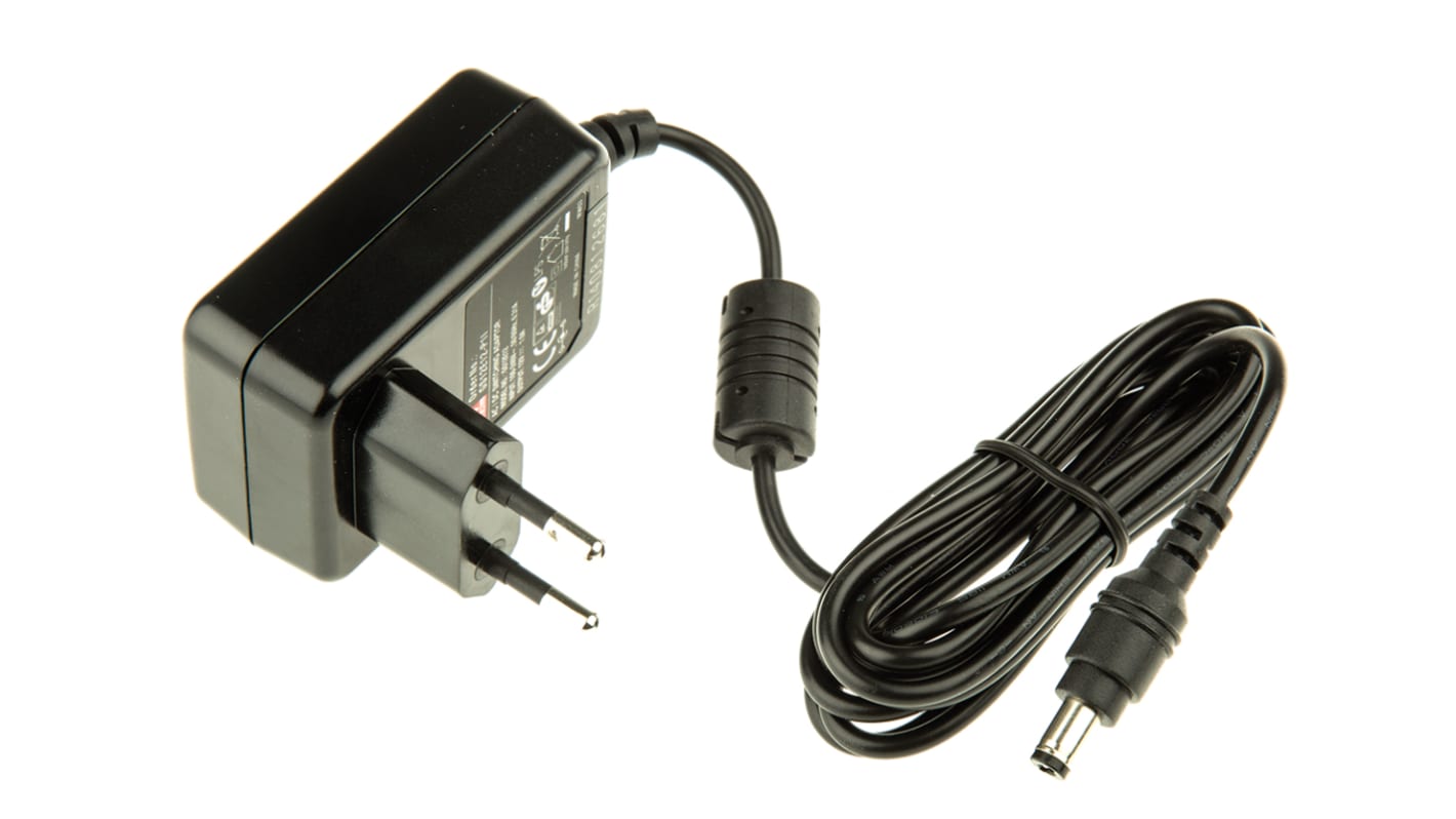 MEAN WELL 12W Plug In Power Supply 12V dc Output, 1A Output