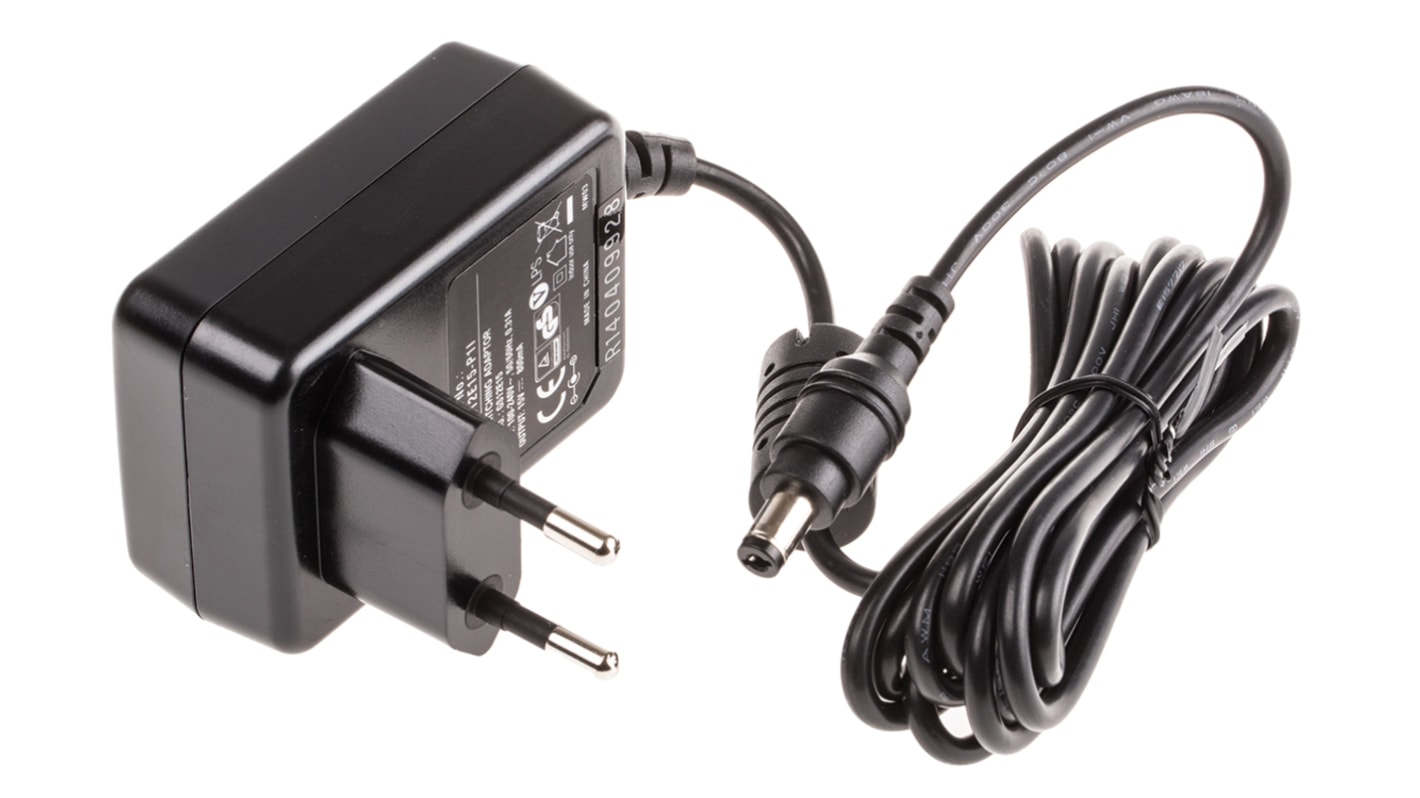 MEAN WELL 12W Plug In Power Supply 15V dc Output, 800mA Output