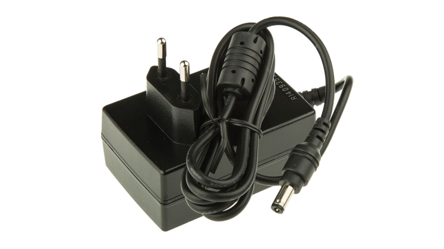 MEAN WELL 18W Plug In Power Supply 12V dc Output, 1.5A Output