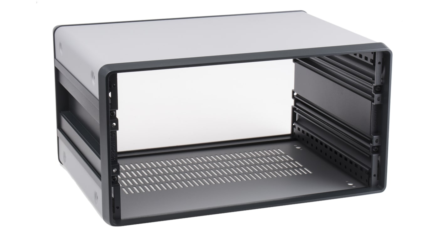 Contenitore 19" montaggio rack nVent SCHROFF 4U 191.6 x 364 x 271mm, in Alluminio, ventilato, col. Grigio, argento