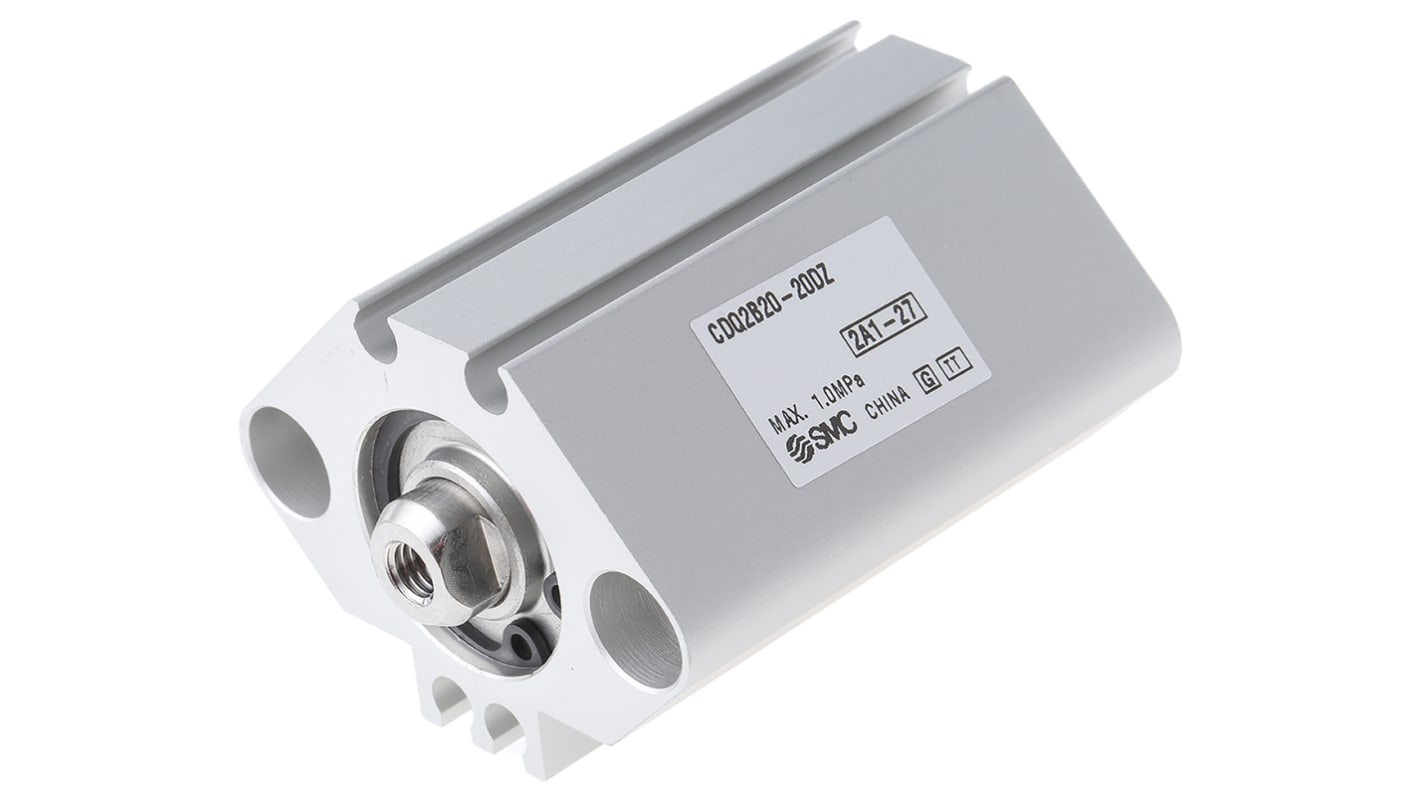 Cilindro pneumatico compatto SMC CQ2, Doppio effetto, foro da 20mm, corsa 20mm, 1 MPa max