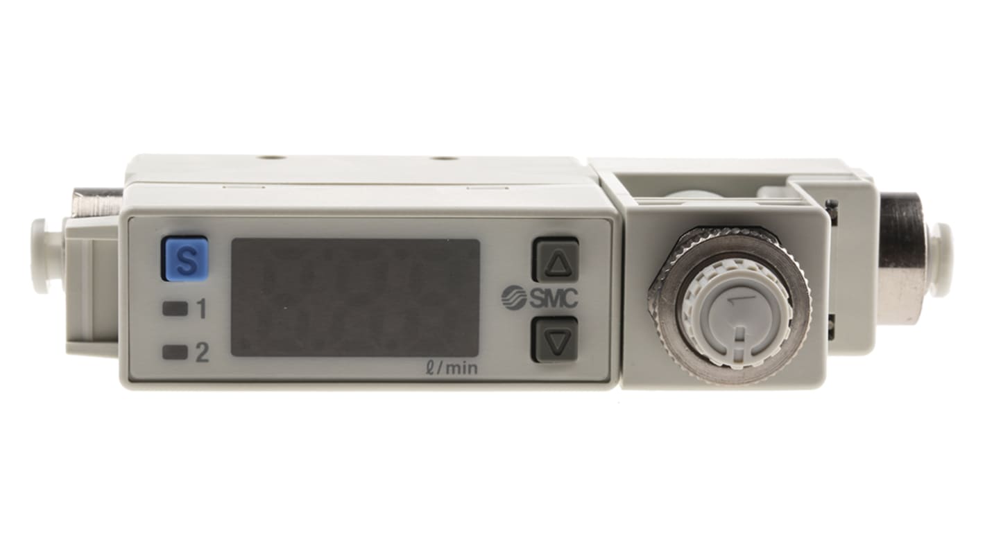 SMC Compact Mount Flow Controller, 0.2 → 10 L/min, PNP Output, 24 V dc, 4 mm Pipe