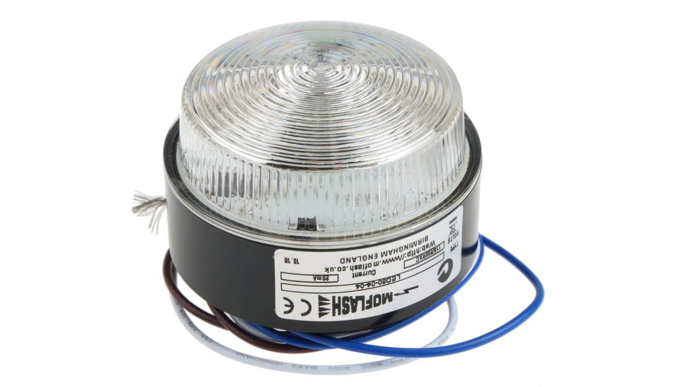 Moflash 绿色闪光LED警示灯, 黑色外壳, 115/230 V, Φ76mm底座, 表面安装, IP67