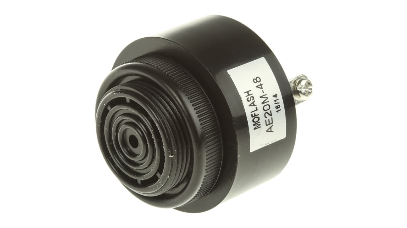Moflash 蜂鸣器, 48 V 直流电源, 黑色外壳, 1米外95dB, IP55, AE20M系列