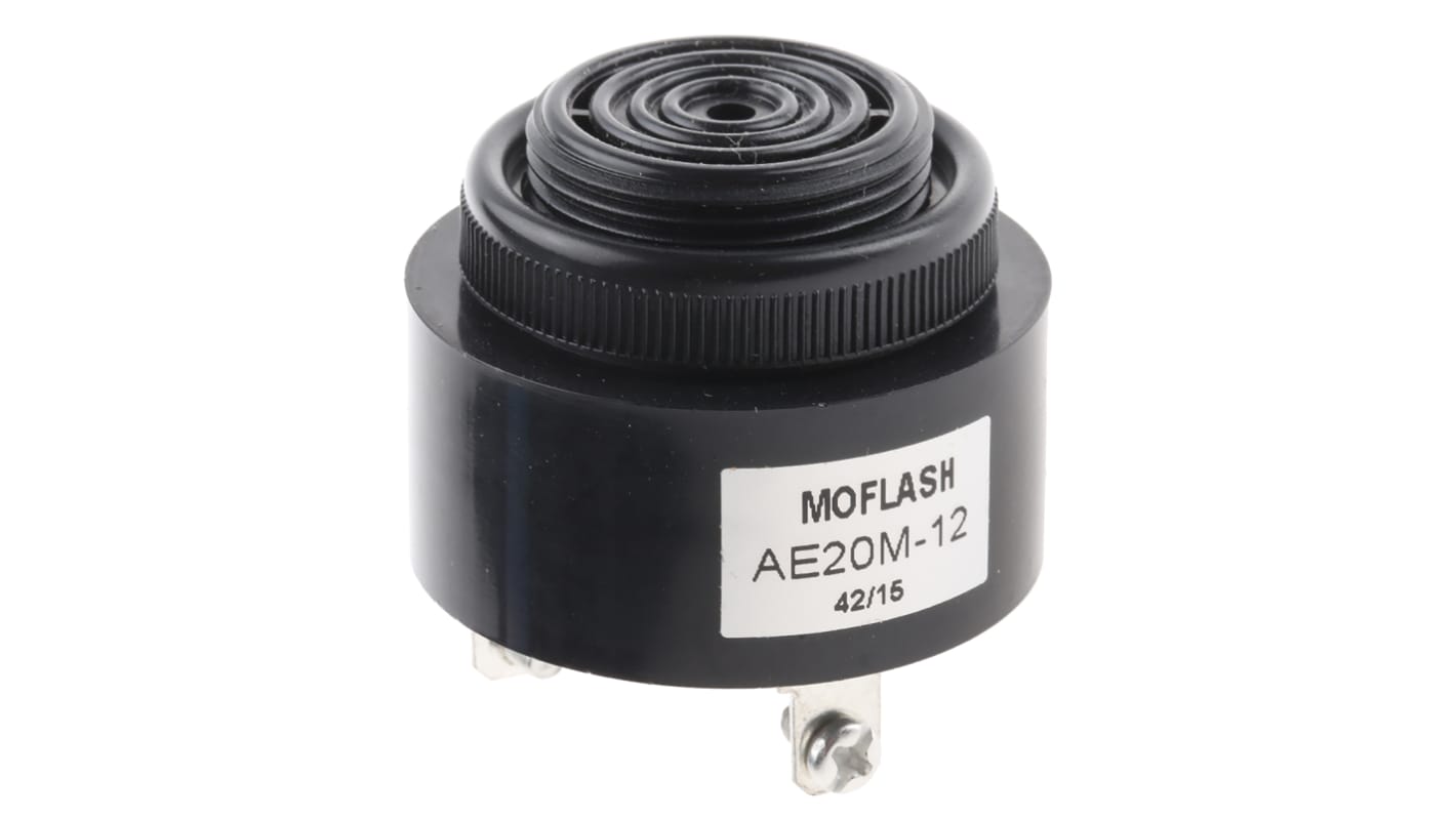 Moflash AE20M Series Panel Mount Buzzer, 12 V, 95dB at 1 m, IP55, DC, 2-Tone