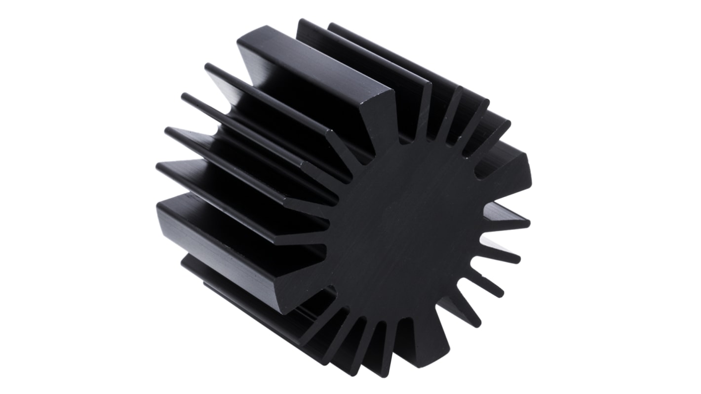 Disipador Fischer Elektronik Negro, 1.8K/W, dim. 50 (Dia.) x 37.5mm para LED, para usar con Ronda Universal Alu
