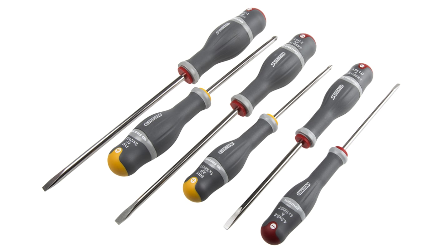 Set di cacciaviti Facom, 6 pezzi Phillips, a taglio