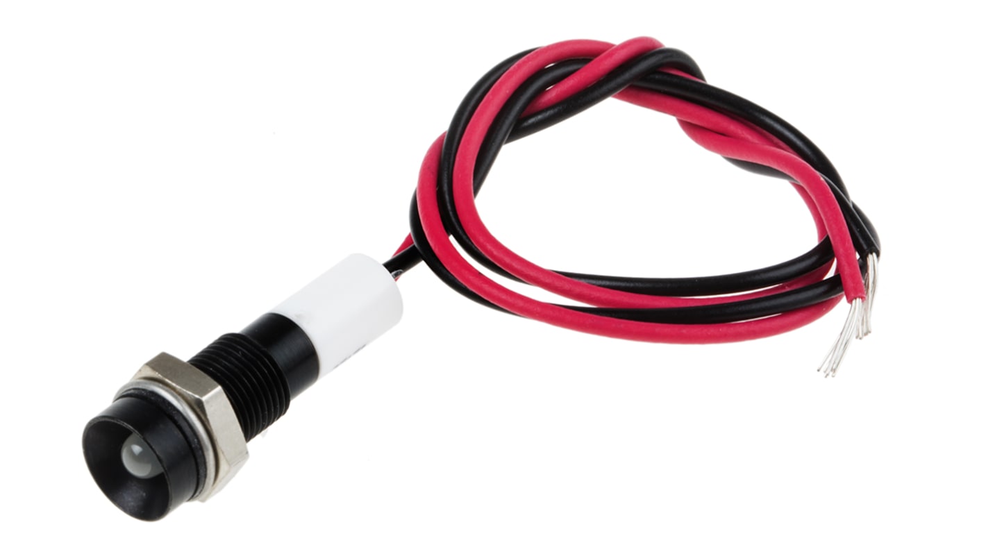 RS PRO Green, Red Panel Mount Indicator, 12V dc, 6mm Mounting Hole Size, Lead Wires Termination, IP67