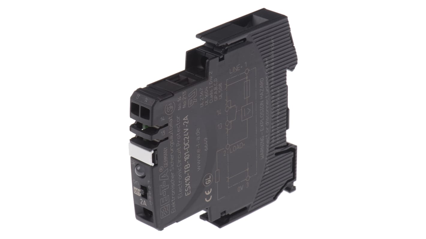 ETA ESX10 Electronic Circuit breaker 2A 24V ESX10-T, 1 channels , Plug-In Mounting