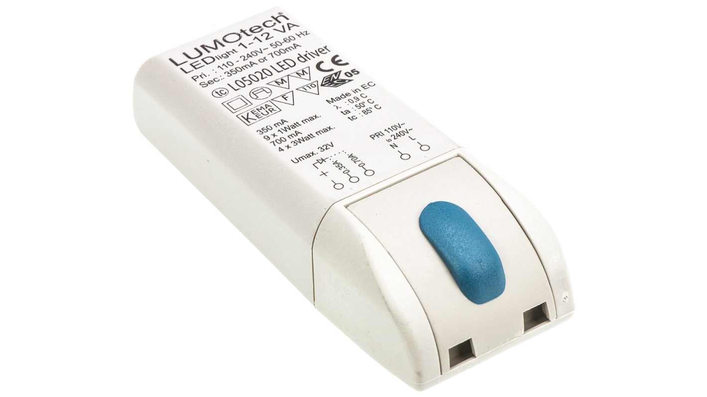 Lumotech, 3 → 32V Output, 12W Output, 350 mA, 700 mA Output, Constant Current