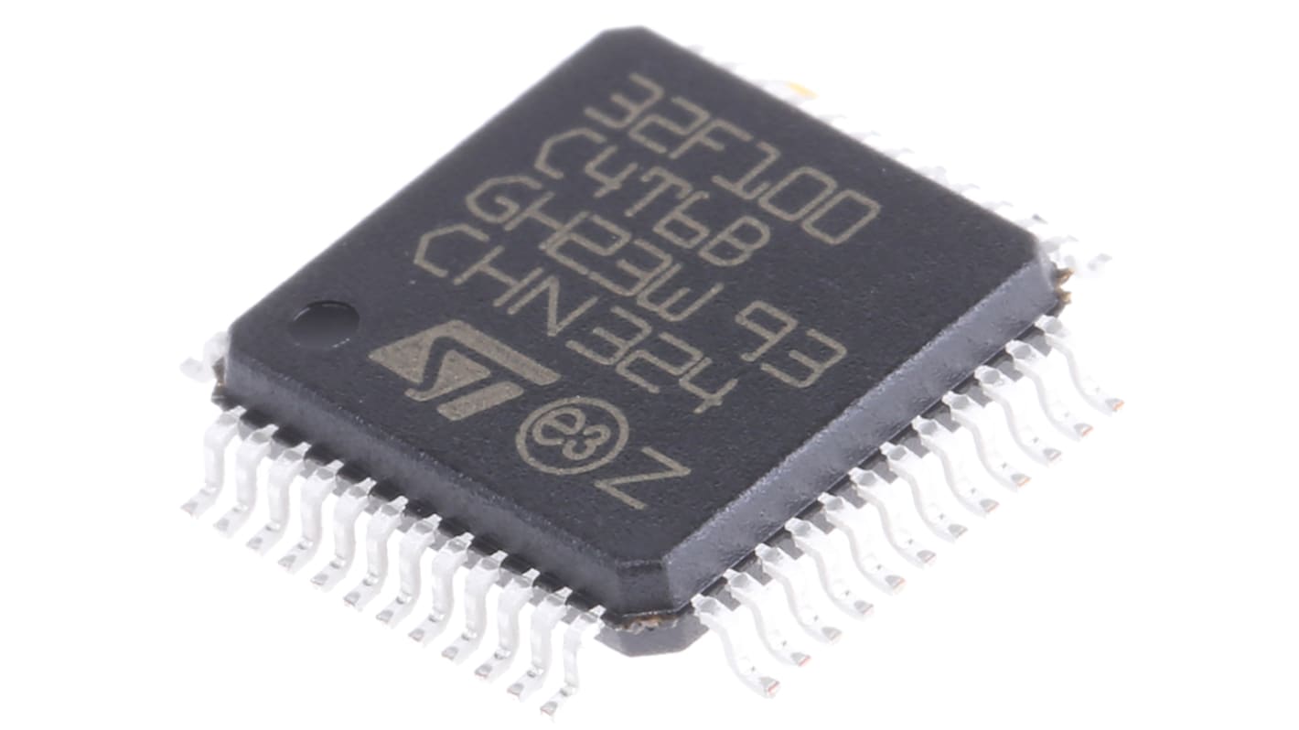 STMicroelectronics STM32F100C4T6B, 32bit ARM Cortex M3 Microcontroller, STM32F1, 24MHz, 16 kB Flash, 48-Pin LQFP