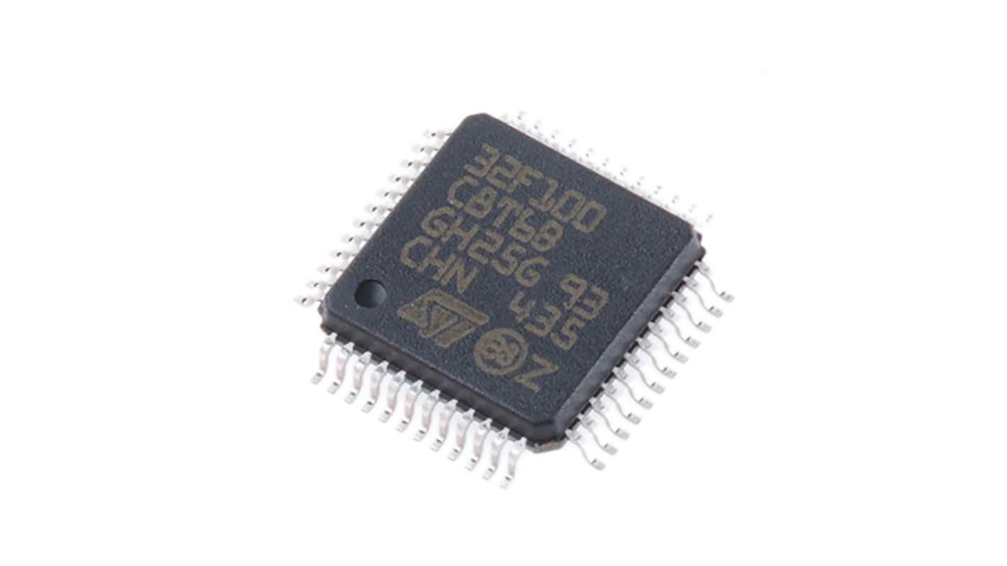 STMicroelectronics, 32bit ARM Cortex M3, STM32F1 Microcontroller, 24MHz, 64 kB Flash, 48-Pin LQFP