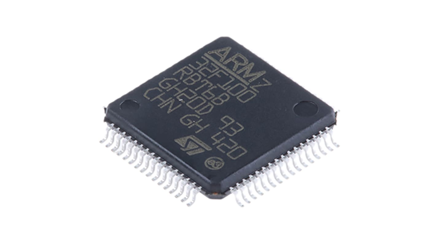 STMicroelectronics, 32bit ARM Cortex M3, STM32F1 Microcontroller, 24MHz, 128 kB Flash, 64-Pin LQFP