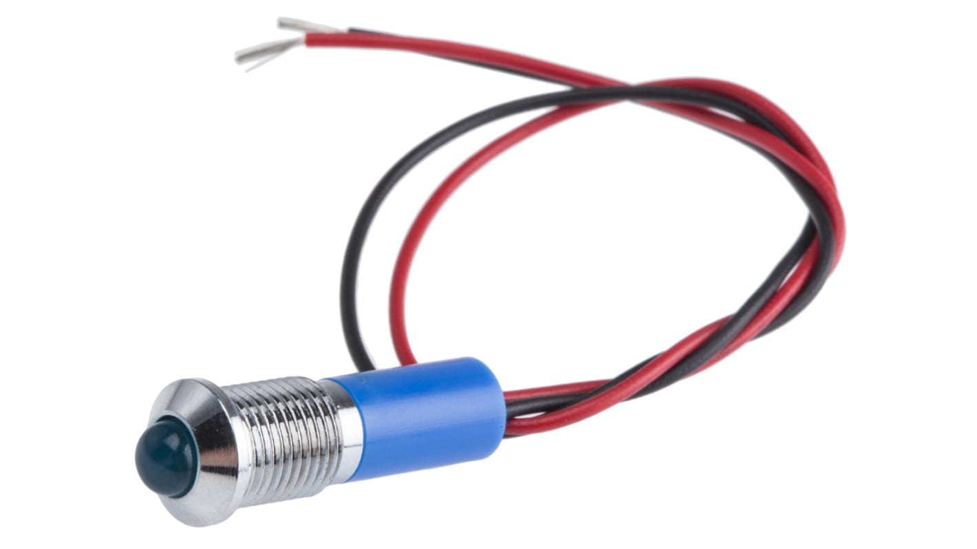 RS PRO パイロットランプ, 24V dc, 青, 実装ホールサイズ:8mm | RS