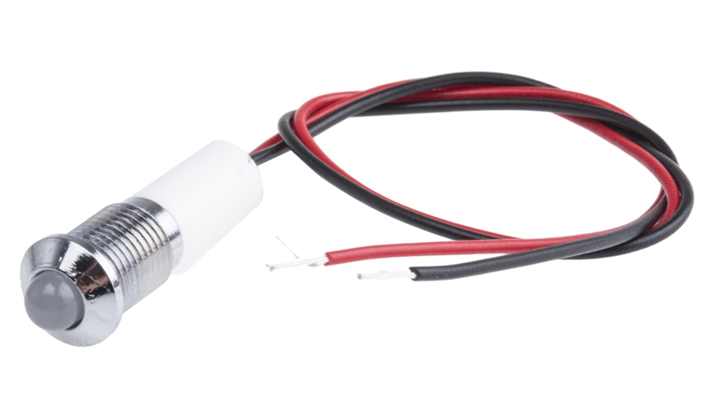 Indicatore da pannello RS PRO Bianco  a LED, 110V ca, IP67, Sporgente, foro da 8mm