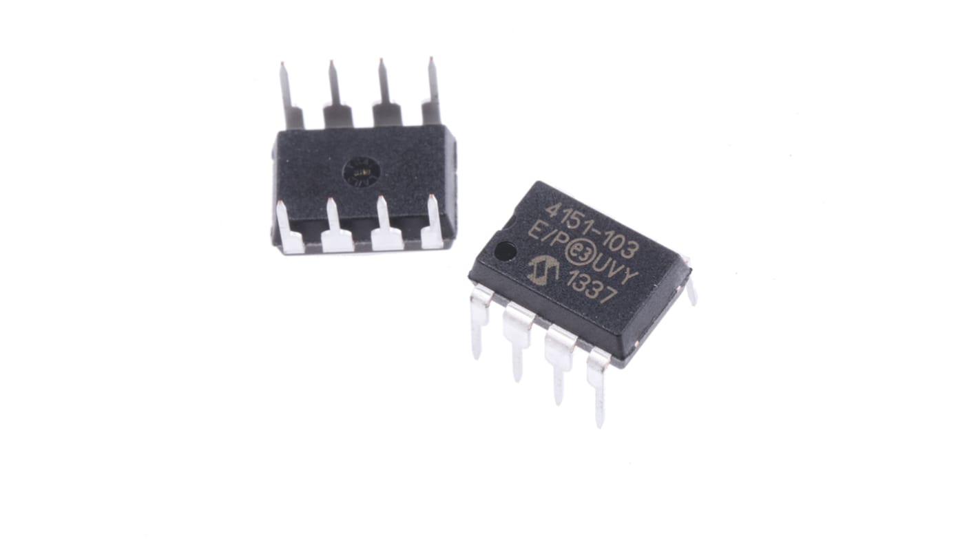 MCP4151-103E/P, Digital Potentiometer 10kΩ 257-Position Linear Serial-SPI 8 Pin, PDIP