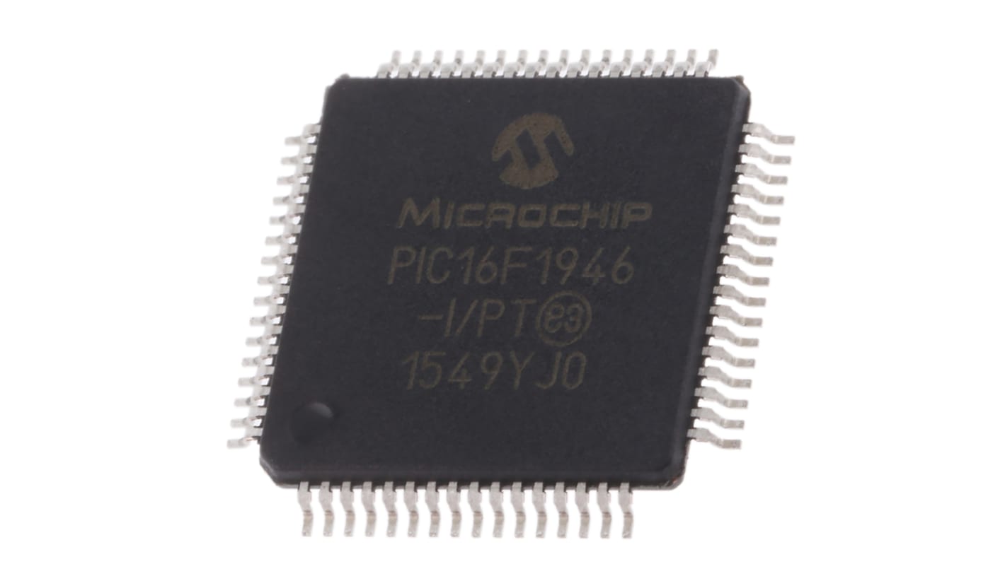 Microchip PIC16F1946-I/PT, 8bit PIC Microcontroller, PIC16F, 32MHz, 14 kB Flash, 64-Pin TQFP