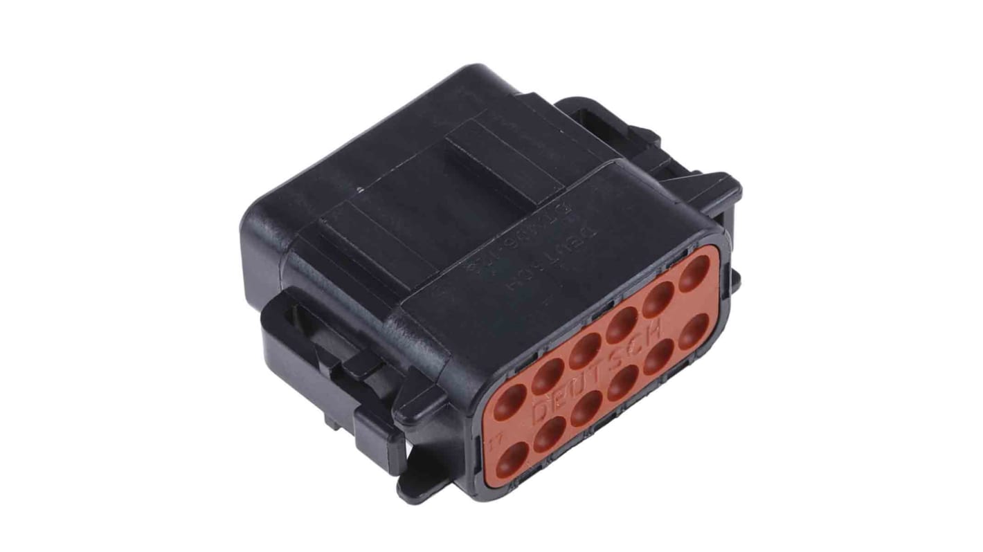Deutsch, DTM Automotive Connector Plug Black 12 Way, Crimp Termination DTM06-12SB
