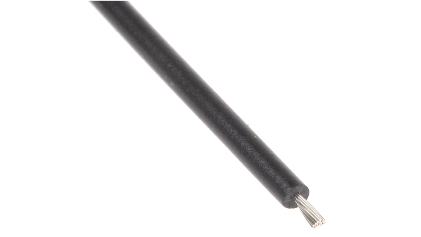 Lapp Black 0.52 mm² Hook Up Wire, 22 AWG, 100m, PVC Insulation, 4160101