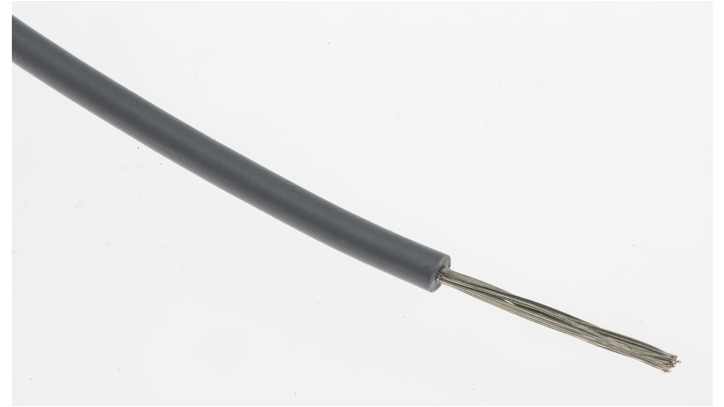 Lapp Grey 1 mm² Hook Up Wire, 17 AWG, 100m, PVC Insulation, 4160306