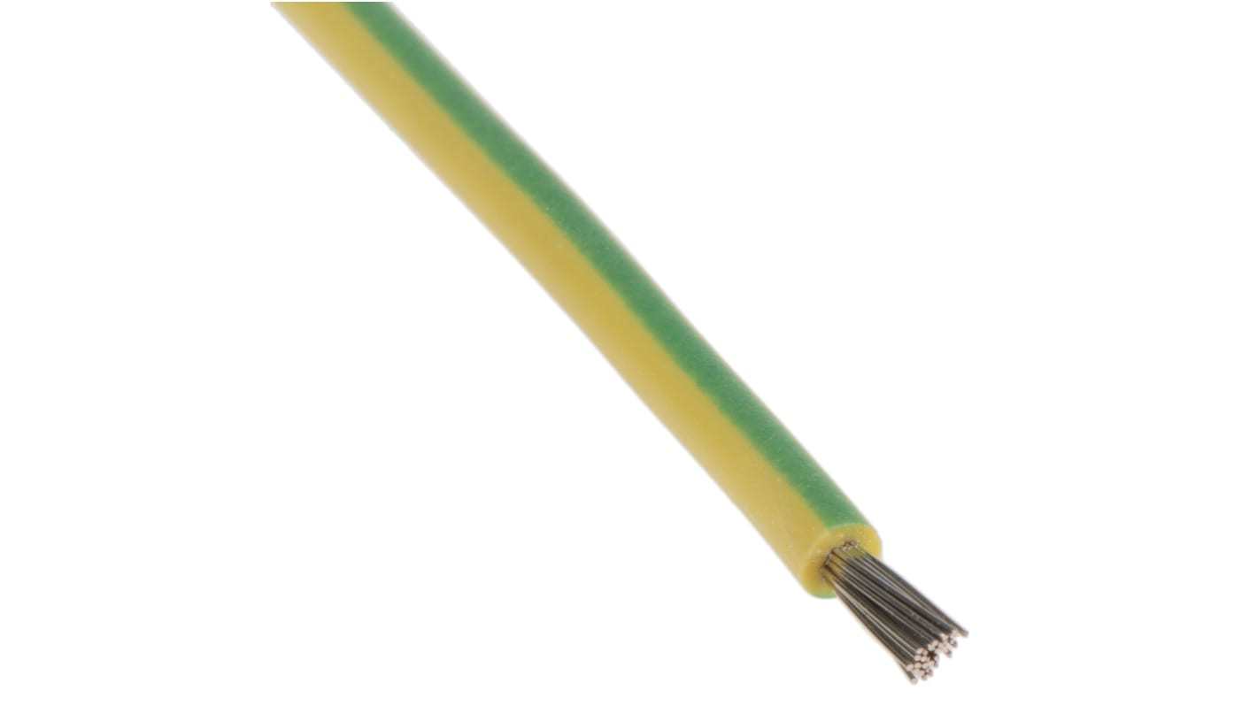 Lapp ÖLFLEX HEAT Series Green/Yellow 1 mm² Hook Up Wire, 17 AWG, 32/0.2 mm, 100m, Silicone Insulation