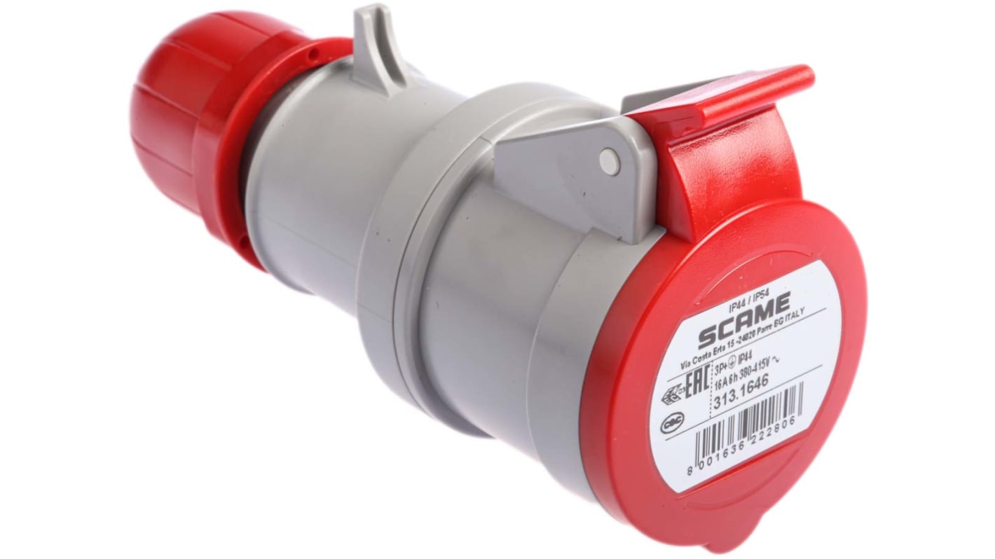 Connettore di alimentazione industriale Scame Femmina, 3P + E, 16A, Montaggio su cavo