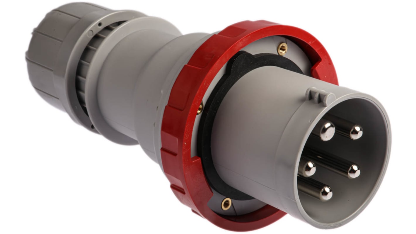 Scame IP67 Red Cable Mount 3P + N + E Industrial Power Plug, Rated At 125A, 415 V