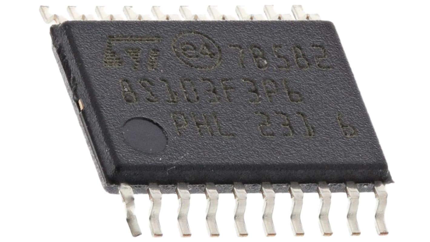 STMicroelectronics, 8bit STM8, STM8S Microcontroller, 16MHz, 8 kB, 640 B Flash, 20-Pin TSSOP