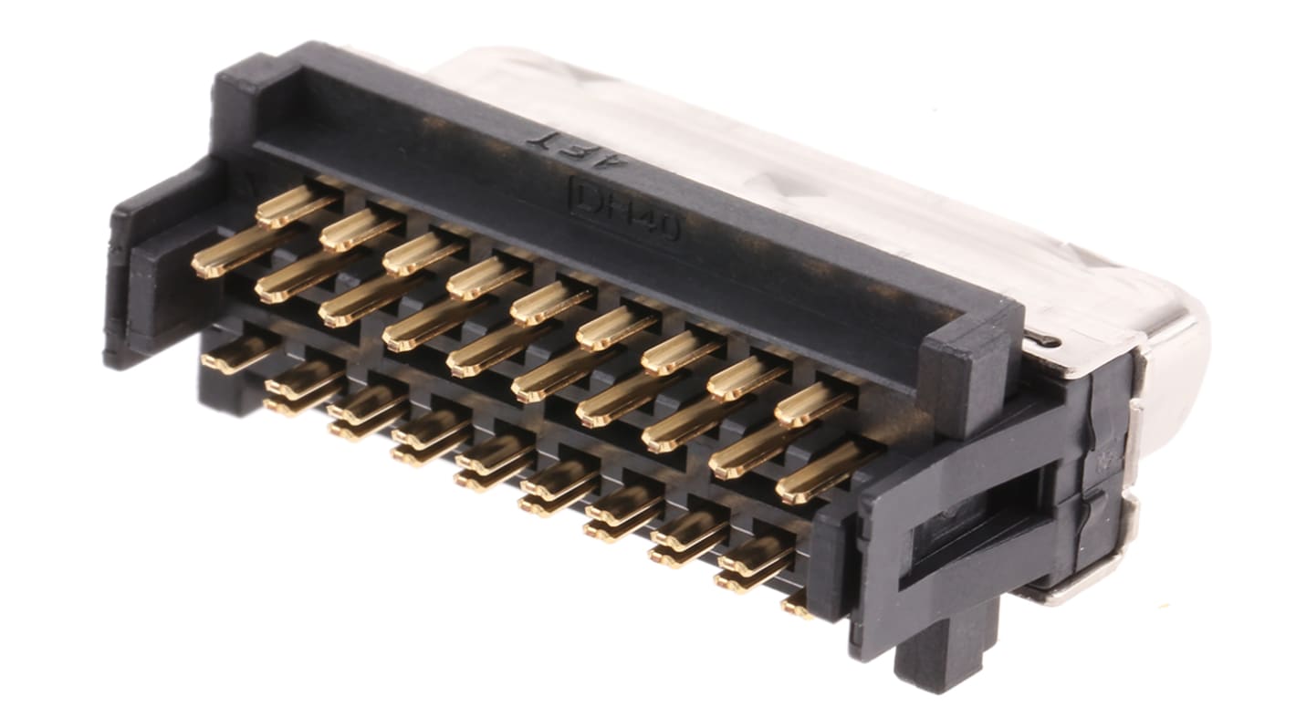 Hirose DB37针母座, 直向, 电缆安装, 焊接端接, 125 V 交流, 500mA, DH系列