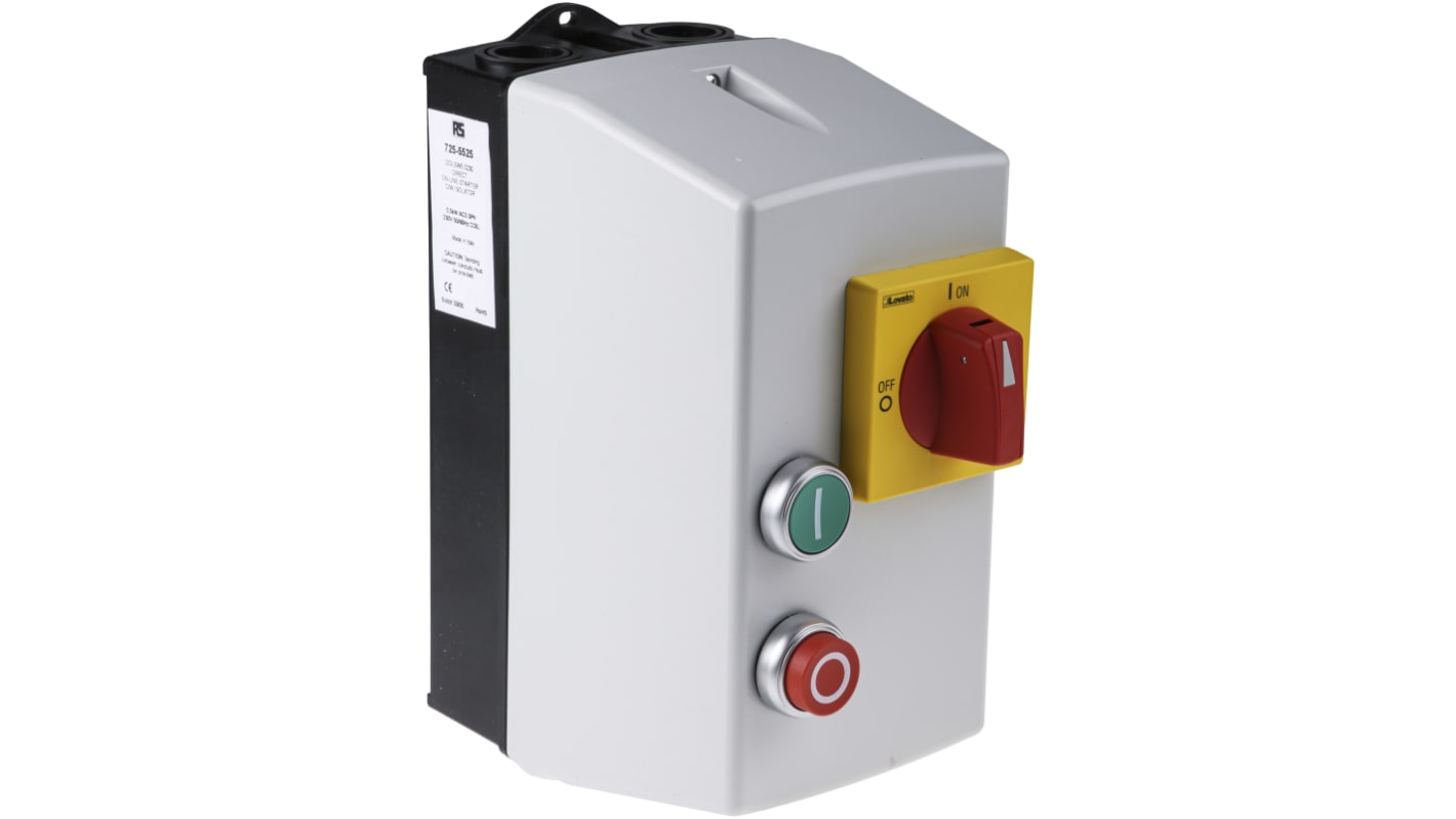 RS PRO DOL Starter, DOL, 5.5 kW, 230 V ac, 3 Phase, IP65