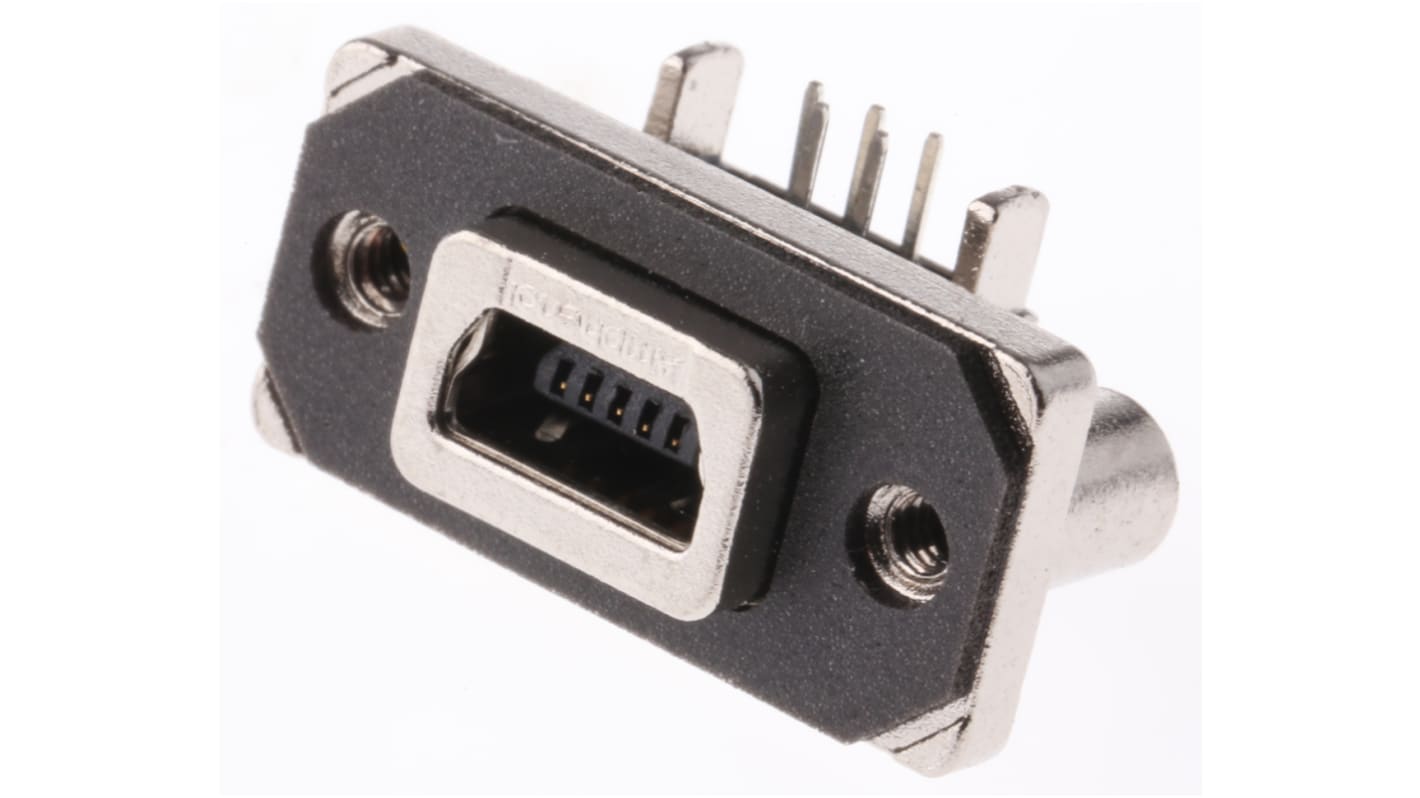Amphenol Communications Solutions Right Angle, Through Hole, Socket Type B 2.0 USB Connector