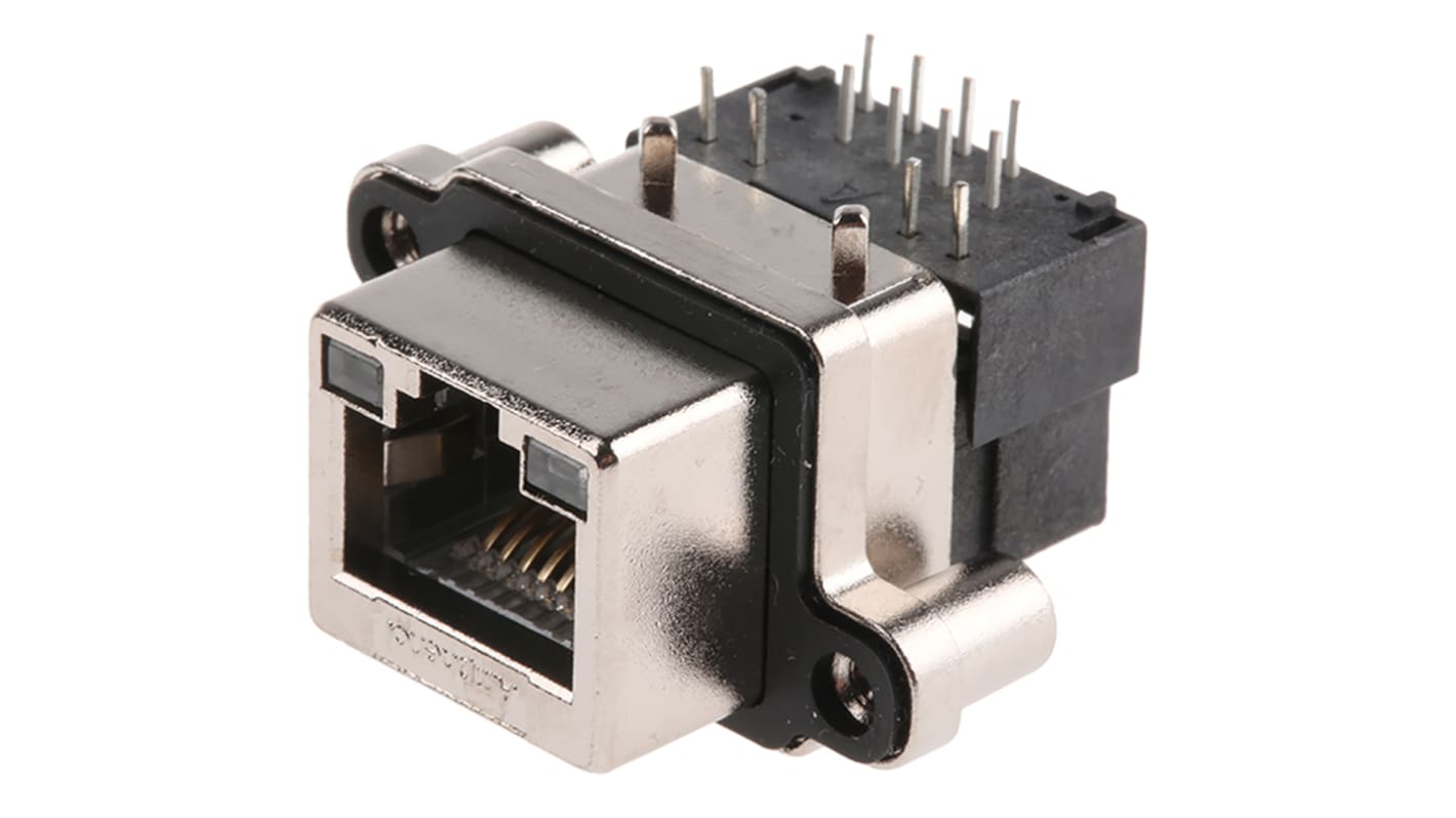 Connecteur RJ45 Amphenol Communications Solutions série MRJ Femelle Traversant, ports Angle Droit