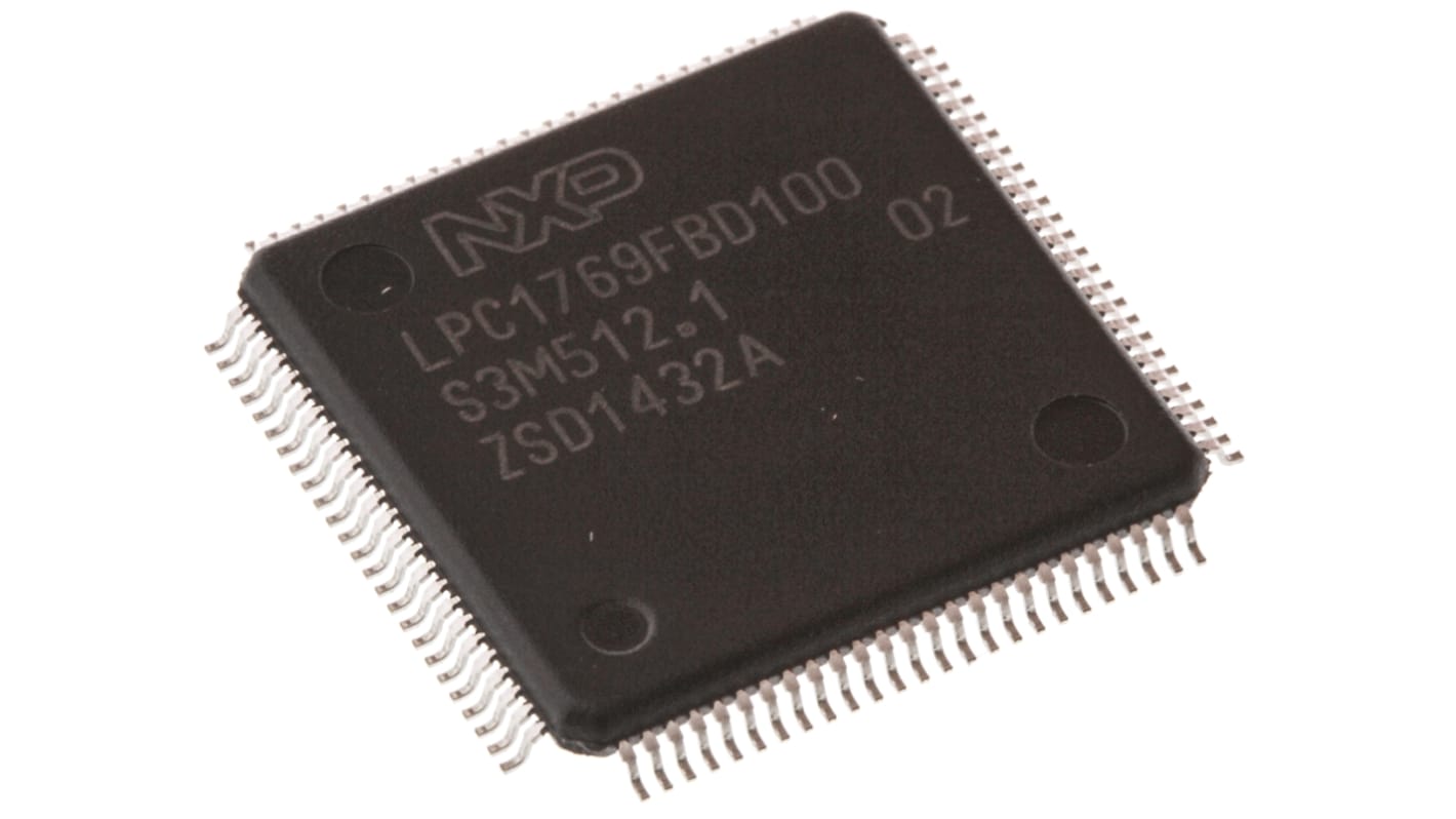 NXP LPC1769FBD100,551, 32bit ARM Cortex M3 Microcontroller, LPC17, 100MHz, 512 kB Flash, 100-Pin LQFP