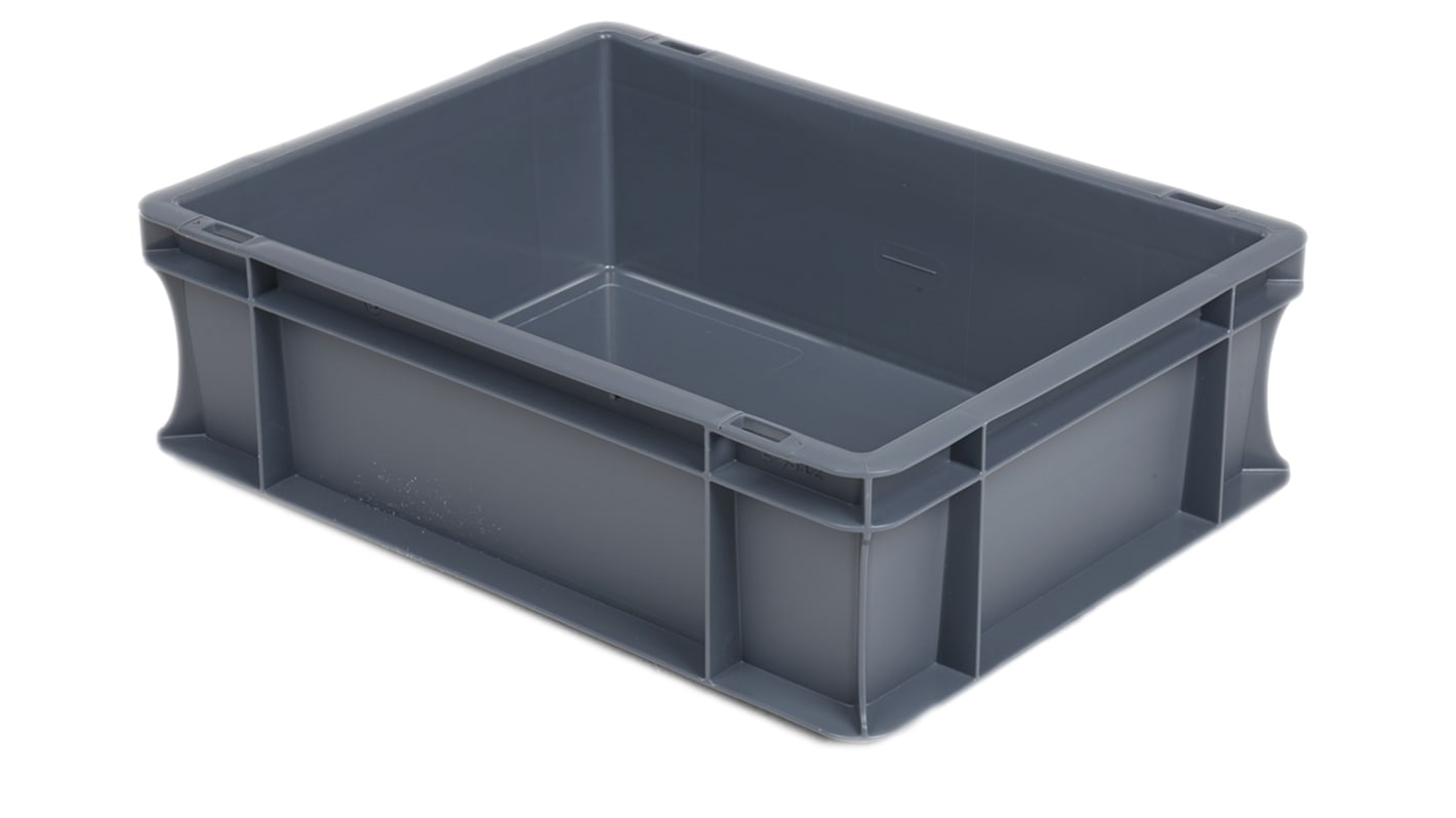 Contenitori Euro RS PRO in PP, 10L, col. Grigio, 120mm x 300mm x 400mm