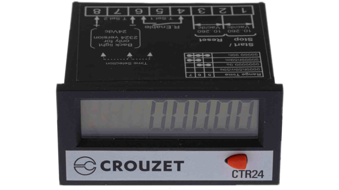 Rs-Online Contatore Crouzet Ore display LCD 8 cifre 260 V