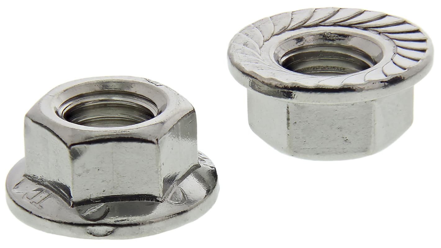 RS PRO Stainless Steel Flanged Hex Nut, DIN 6923, M12