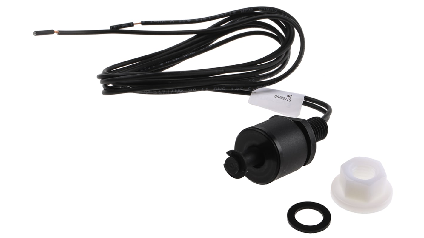 Sensata Cynergy3 尼龙浮球开关, 垂直安装, NO/NC, 最大直流300V, 最高+75°C, 线长1m, RSF50系列
