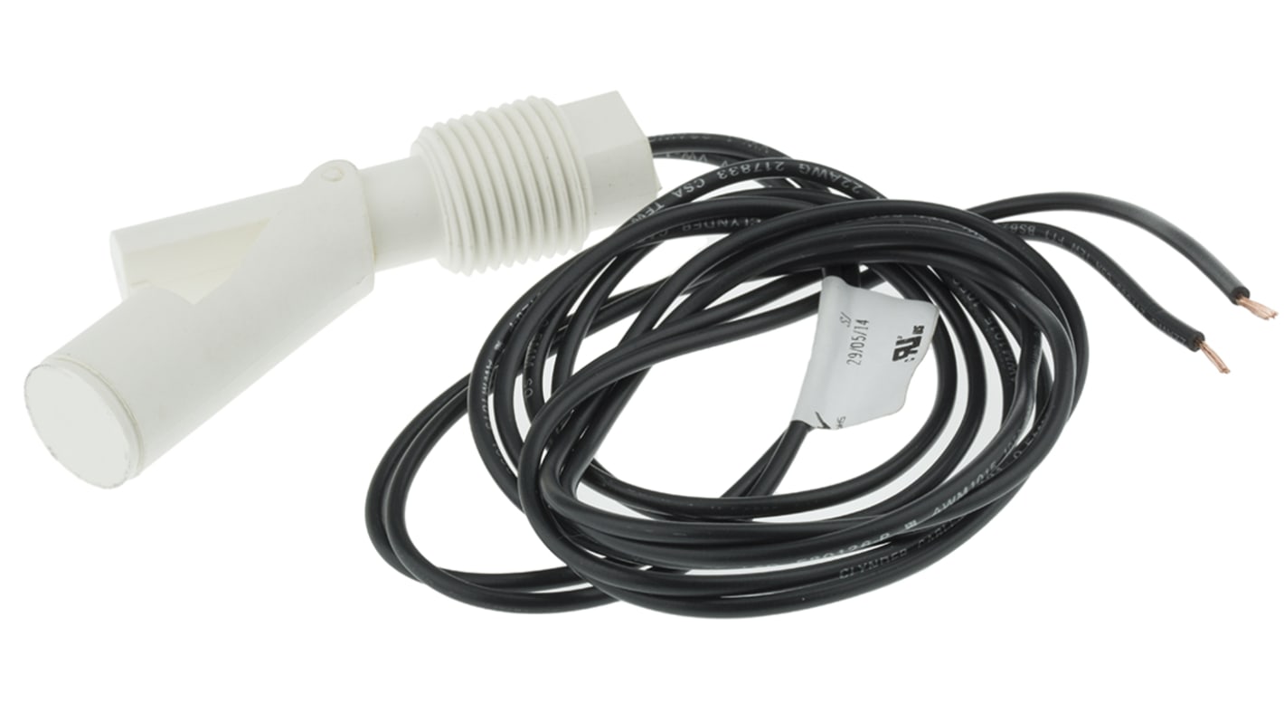 Sensata Cynergy3 RSF80 Series Horizontal External Polypropylene Float Switch, Float, 1m Cable, NO/NC, 240V ac Max, 120V