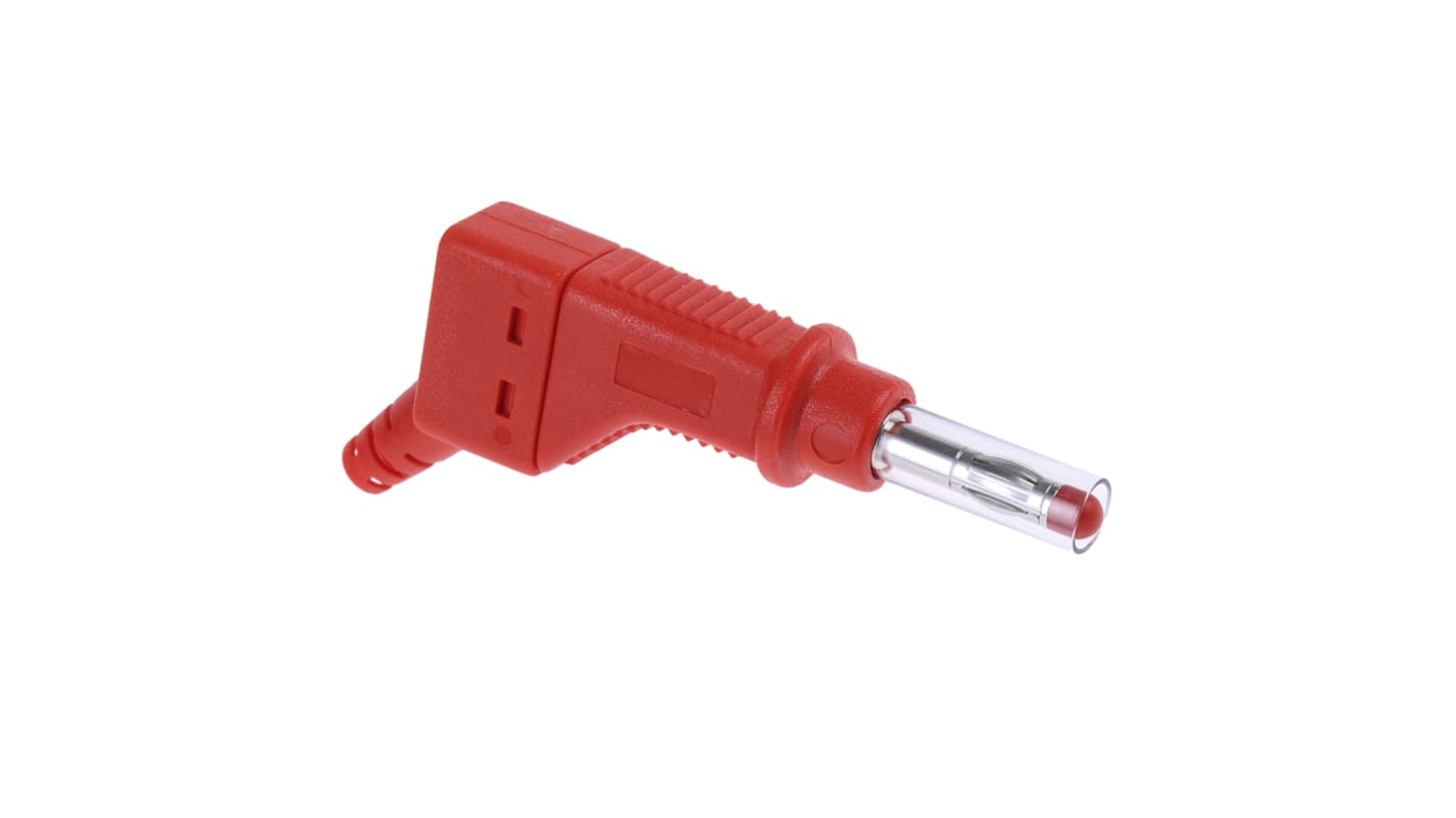 Staubli Red Male Banana Plug, 4 mm Connector, Screw Termination, 32A, 600V, Nickel Plating