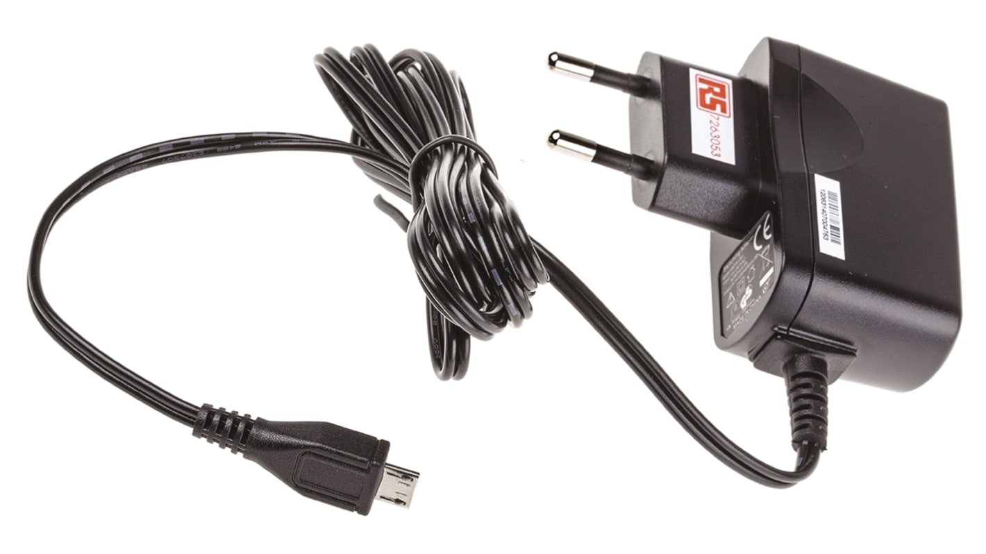 Adaptador AC/DC RS PRO 90 → 264V ac, 5V dc, 1 salida, Fuente de alimentación, 1.2A, 6W, Conector macho para