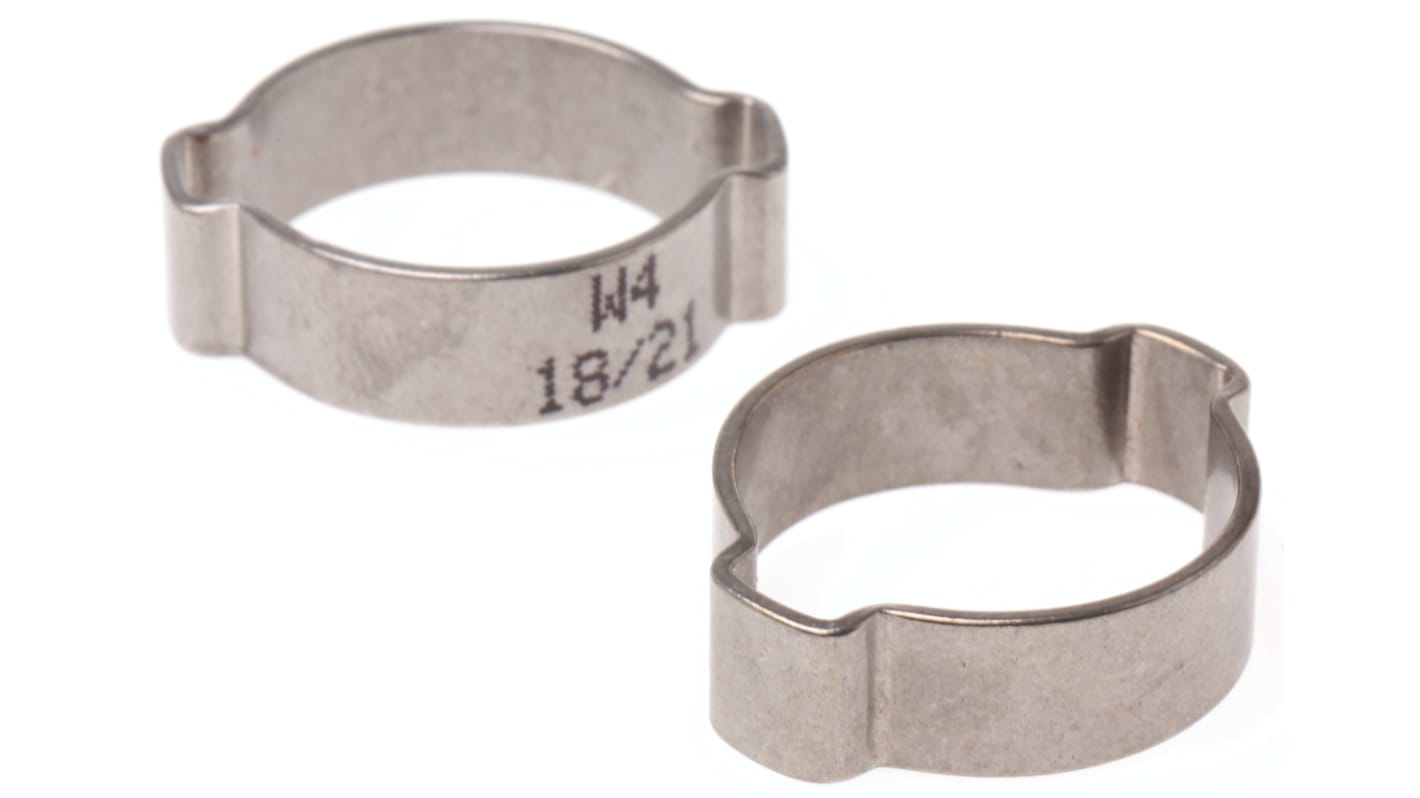 RS PRO Stainless Steel O Clip, 8mm Band Width, 18 → 21mm ID