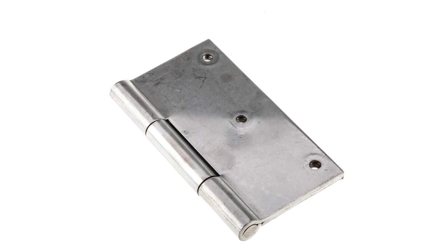 RS PRO Stainless Steel Butt Hinge, Screw Fixing, 100mm x 100mm x 2.5mm