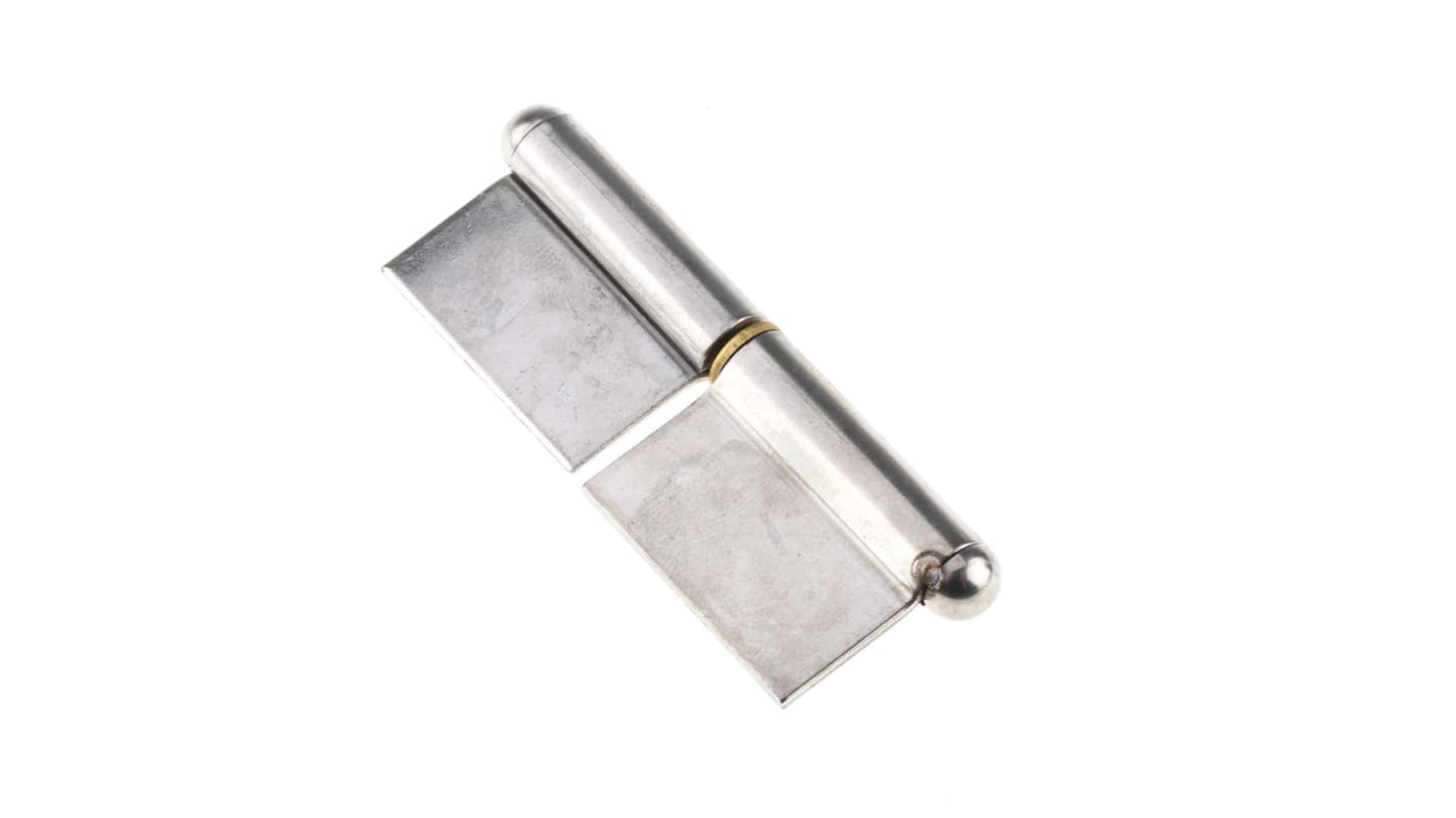 RS PRO Stainless Steel Flag Hinge with a Lift-off Pin, Weld-on Fixing, 61.5mm x 40mm x 1.5mm