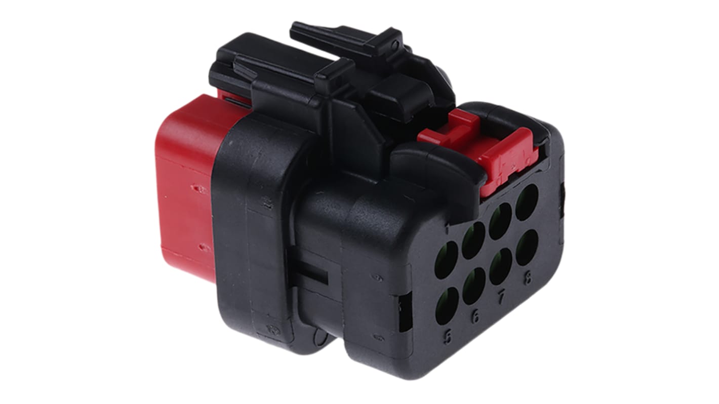 TE Connectivity, AMPSEAL 16 Automotive Connector Socket Red Cable Mount 8 Way 776494-1