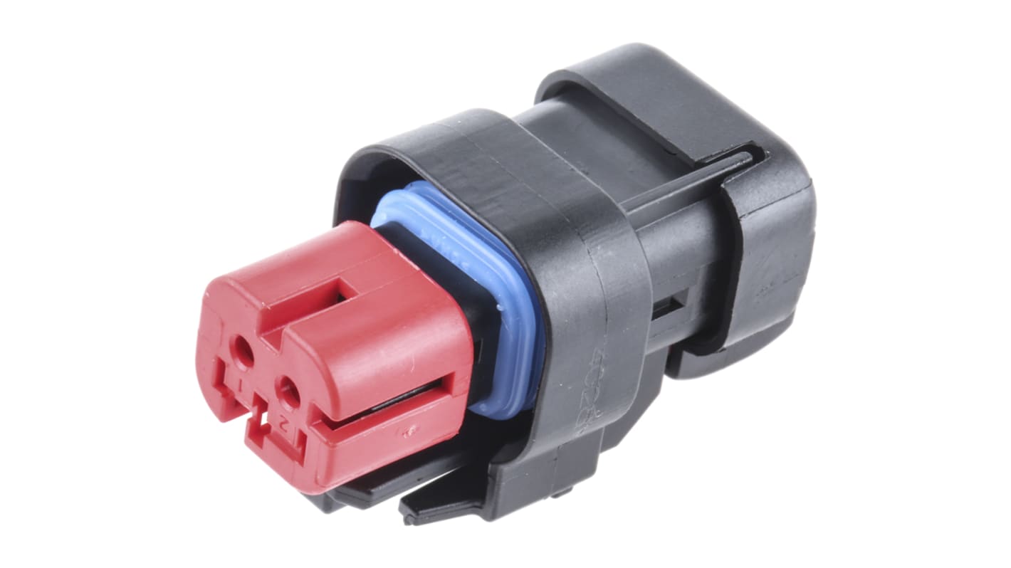 TE Connectivity, AMPSEAL 16 Automotive Connector Socket Red Cable Mount 2 Way 776522-1