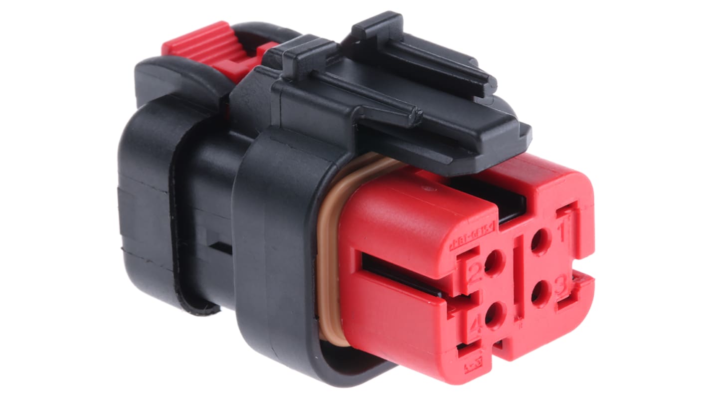 Connettore automotive TE Connectivity, Femmina, 4 vie, 2 file, Montaggio su cavo
