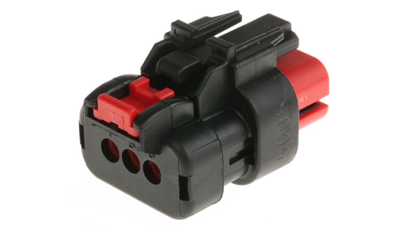 TE Connectivity, AMPSEAL 16 Automotive Connector Socket Red Cable Mount 3 Way 776523-1