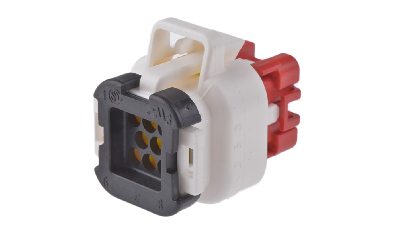 TE Connectivity, AMPSEAL Automotive Connector Plug Natural Cable Mount 8 Way 776286-2