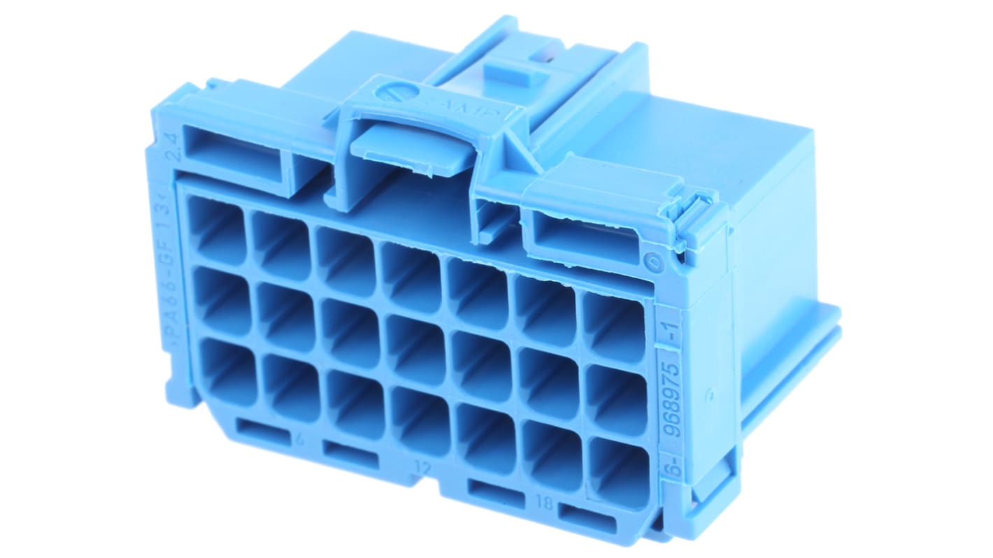 TE Connectivity, AMP MCP 2.8 Automotive Connector Socket Blue 21 Way 6-968975-1