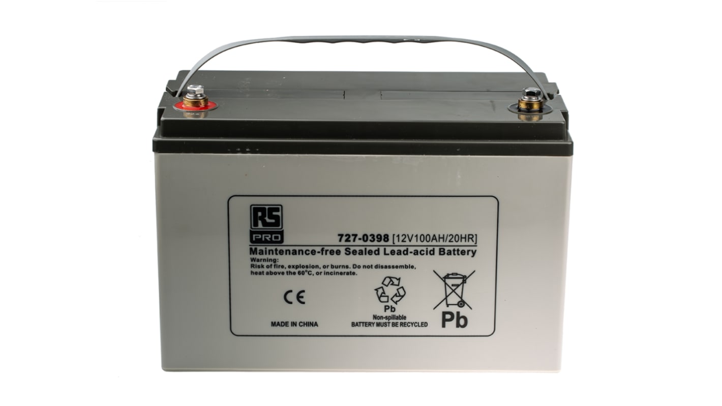 RS PRO 12V T11 Sealed Lead Acid Battery, 100Ah